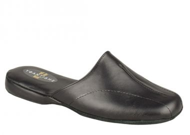 Παντόφλες γυναικείες | Δερμάτινες | Υφαντίδης | 110403 | Μαύρο - Υφαντίδης - 